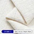 Tela de tapicería de chenilla blanca de alta calidad, patrón montaña, 145cm, 360g. - 1m / Blanco (1089-11)
