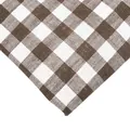 Detailed macro view of classic brown and white checkered linen fabric for home decor - 1.5mx1m / Khaki White Checkered