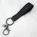 Dragonne porte-clés en nylon noir durable avec fermoir mousqueton et anneau fendu - Noir