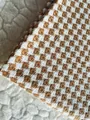 Brown and white houndstooth thickened cotton linen fabric for upholstery and sewing - Chocolate