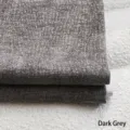 High-quality dark grey chenille upholstery fabric with elegant gold thread detailing. - Dark Gray