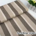 No. 8 Beige Stripes thick linen cotton blend fabric for sofa upholstery - Beige Striped