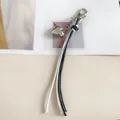 Portachiavi a cuore fatto a mano con nappe in cordino cerato bianco e nero per borse - Bianco e nero