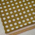 Tessuto di ciniglia giallo senape con pois bianchi per un arredamento moderno di casa - Giallo