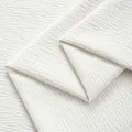 Premium white chenille fabric material with elegant textured petal-like wavy pattern detail - 1 Meter (1.46m Width) / Off White