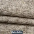 Gros plan sur un tissu d'ameublement en lin épais couleur café et crème - Beige Café