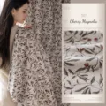 French vintage style chenille cherry jacquard blackout curtains for bedroom and living room - 1米*1.5米 沙发面料 / 米色搭配蓝灰叶樱桃