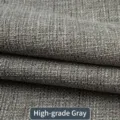 Gros plan sur un tissu en lin gris de qualité supérieure pour le rembourrage de canapés - Gris Premium