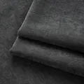Vista detallada de tela de chenilla gris oscuro gruesa con textura de terciopelo - Gris Carbón (8329-17)