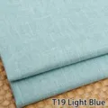 Textured light cyan-white cotton linen fabric sample for DIY sofa covers and pillows - 1 Meter / Cyan White
