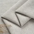 High-quality thick coarse linen fabric in natural beige for furniture upholstery - Standard / Milk Coffee