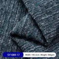 Tela de sofá de chenilla gruesa con patrón de montaña azul y gris, peso 360 g/m² - 1m / Gris Azul Oscuro (1089-17)