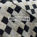 Heavyweight high-density checkerboard chenille jacquard fabric for sofa and upholstery - Checkered / Black and Gray