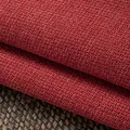 Close-up of thick rust-red linen sofa fabric with a coarse brushed texture. - No.12 Red