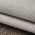 Macro detail view of thickened light grey cotton-linen fabric showing coarse weave texture - No.13 Rice Grey