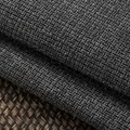 Close-up of charcoal gray thickened cotton linen sofa fabric with woven texture - No.14 Dark Gray
