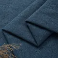 Tessuto in lino grezzo blu scuro spesso con trama a vista per tappezzeria divani - Standard / Blu scuro