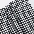 Tissu classique en coton et lin à motif pied-de-poule noir et blanc pour la couture - Longueur 100cm / Noir