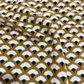 Vintage French style ginger yellow shell pattern knit jacquard chenille upholstery fabric. - Ginger Yellow Shell (1 Meter)