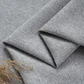 Tessuto in lino grigio spesso di alta qualità con trama tessuta naturale per arredi - Standard / Grigio chiaro