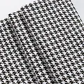 Tissu en coton et lin à motif pied-de-poule de haute qualité pour canapé et décoration - Longueur 100cm / Café Noir