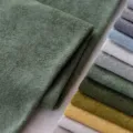 Soft thick huggy velvet fabric swatch in olive green for pillows and crafts. - Grass Green