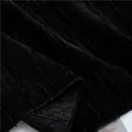 Tessuto velluto ciniglia nero spesso con texture a coste premium per tappezzeria divani - Nero