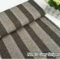 Thick striped linen cotton blend fabric in grey and brown stripes for upholstery - Dark Coffee Stripes