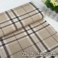 No. 12 beige plaid pattern on thick linen upholstery fabric for sofas and cushions - Beige Plaid