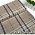 Thick linen cotton fabric in No. 13 beige-coffee plaid for sofa and cushion upholstery - Beige & Coffee Plaid