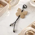 Elegant macaron khaki butterfly PU leather keychain variant for stylish bag charms decor - Khaki
