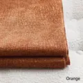 Premium orange chenille fabric with gold thread for home decor sofa and cushions - Orange
