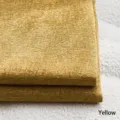 Detailed close-up of premium mustard yellow chenille fabric with a soft textured weave - Yellow