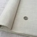 Durable beige coarse linen fabric with bamboo texture for sofa upholstery and DIY projects - No. 1 Cream White