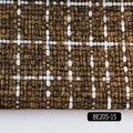 Brown and white plaid coarse linen fabric texture swatch for bags, cushions, and upholstery. - Brown White Plaid Texture