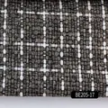 Brown white plaid coarse linen fabric swatch SKU BE205-17 for bags sofa cushion cover - White Brown Classic Plaid