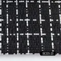 Black and white tweed fabric material suitable for stylish bags cushions and sofa covers. - Black White Woven Plaid