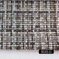 Coarse linen fabric tweed plaid material for bags, cushions, sofa covers and upholstery. - Brown White Blue Gold Plaid