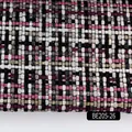Tweed fabric variant in black, white and pink plaid, ideal for bags, cushions, and sofa covers. - Black Pink Gold Tweed Plaid