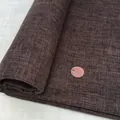 Tissu de lin épais brun foncé avec texture flammée pour rembourrage de canapé et nappes DIY - No. 12 Café Foncé