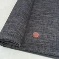 Tissu d'ameublement épais en lin et coton à texture flammée gris foncé pour DIY - No. 20 Gris Bleu