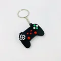 Miniature black game controller keychain with colorful buttons for car keys and bags - Black