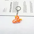 Orange 3D silicone heart keychain with LOVE text for fashion bags and car keys. - Chain Orange Heart