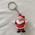 Porte-clés Père Noël 3D mignon en silicone pour décoration de cadeau de Noël - Père Noël (Style Chaîne)