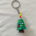 Porte-clés mignon sapin de Noël 3D en silicone avec ornements colorés. - Sapin de Noël (Style Chaîne)