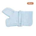 Soft light blue absorbent microfiber pet bathrobe for dogs and cats with hood and waist belt - Blue / S