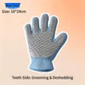 Professioneller blau Pet Pflegehandschuh zur Haarentfernung und Fellglättung, 16x24cm - Blaue Wolke (16x24cm) / Blau Einseitig