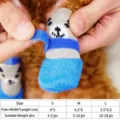 Wasserdichte, rutschfeste Haustiersocken mit verstellbarem Riemen - S / Blauer Bär