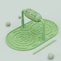 Grünes Silikon Puzzle Anti-Schling-Napf Spielzeug für Hunde und Katzen mit Roller - Basis-Pad-Set / Frisches Grün