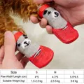 Wasserdichte Anti-Rutsch-Hundesocken mit Tiermuster und detaillierter Größentabelle für Hunde - S / Roter Bär